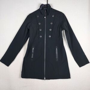 Athleta Womens XXSmall Black Softshell Jacket Full Zip Fleece Lined